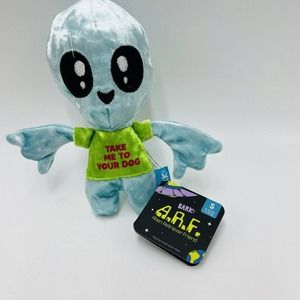 Bark Box Small ARF Alien Retriever Friend Plush Dog Toy Crinkle Disc Squeaker
